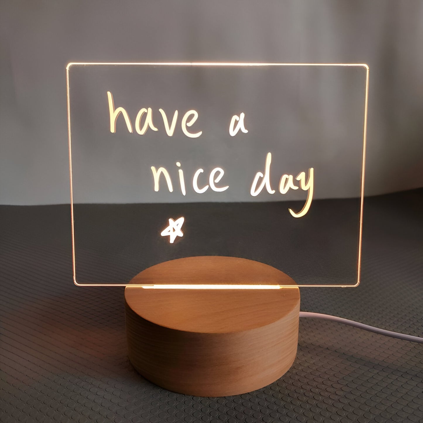 Rewritable Acrylic Message Board with Stand and Highlighter Pen